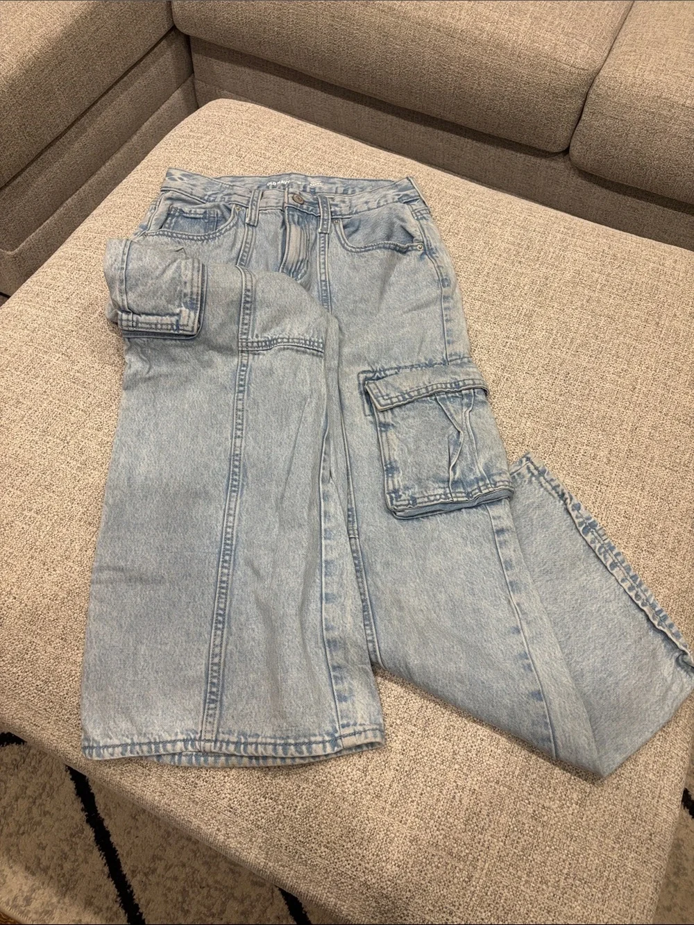 Old Navy Light Blue Relaxed Cargo Jeans